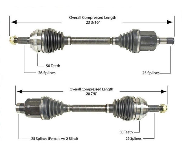 Front Left & Right CV Axle Driveshafts Fits 2003-05 Honda Civic Hybrid 1.3L Only