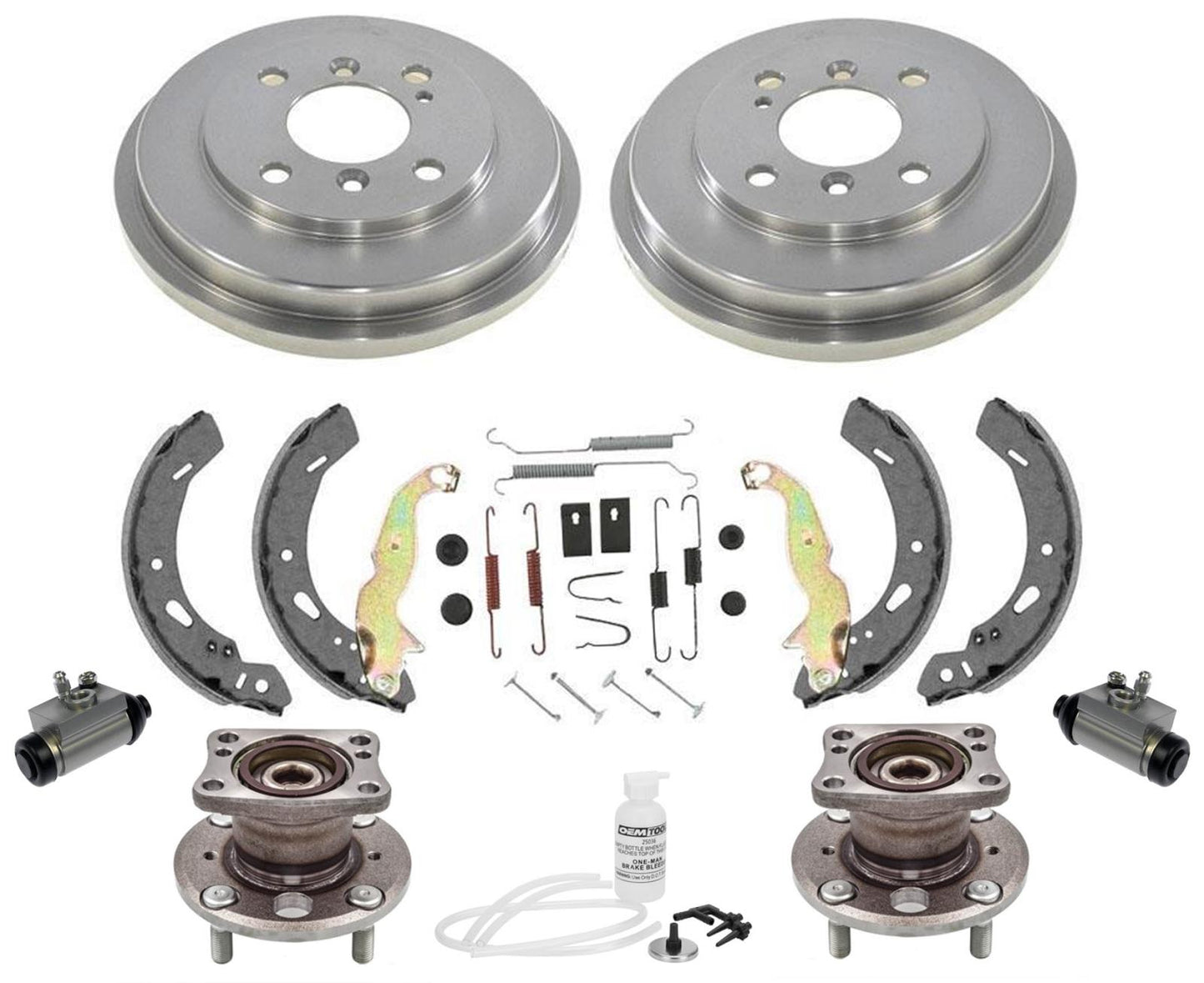 Tambores traseros Zapatas de freno Cojinetes de cubo para Ford Fiesta 11-19 Frenos de tambor traseros 9 piezas