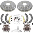 Rear Drums Brake Shoes Hub Bearings for 11-19 Ford Fiesta Rear Drum Brakes 9pc
