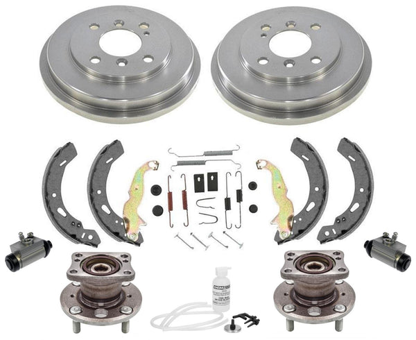 Rear Drums Brake Shoes Hub Bearings for 11-19 Ford Fiesta Rear Drum Brakes 9pc
