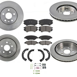 Fits for 10-15 Camaro V6 3.6L Frt & Rr Brake Rotors & Ceramic Brake Pads 8Pc Kt