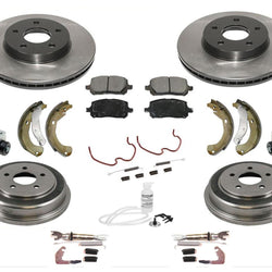 For 07-08 Cobalt 5 Lug Rotors Cars With Rear Drums Front Rotors Ceram Pads 12pc