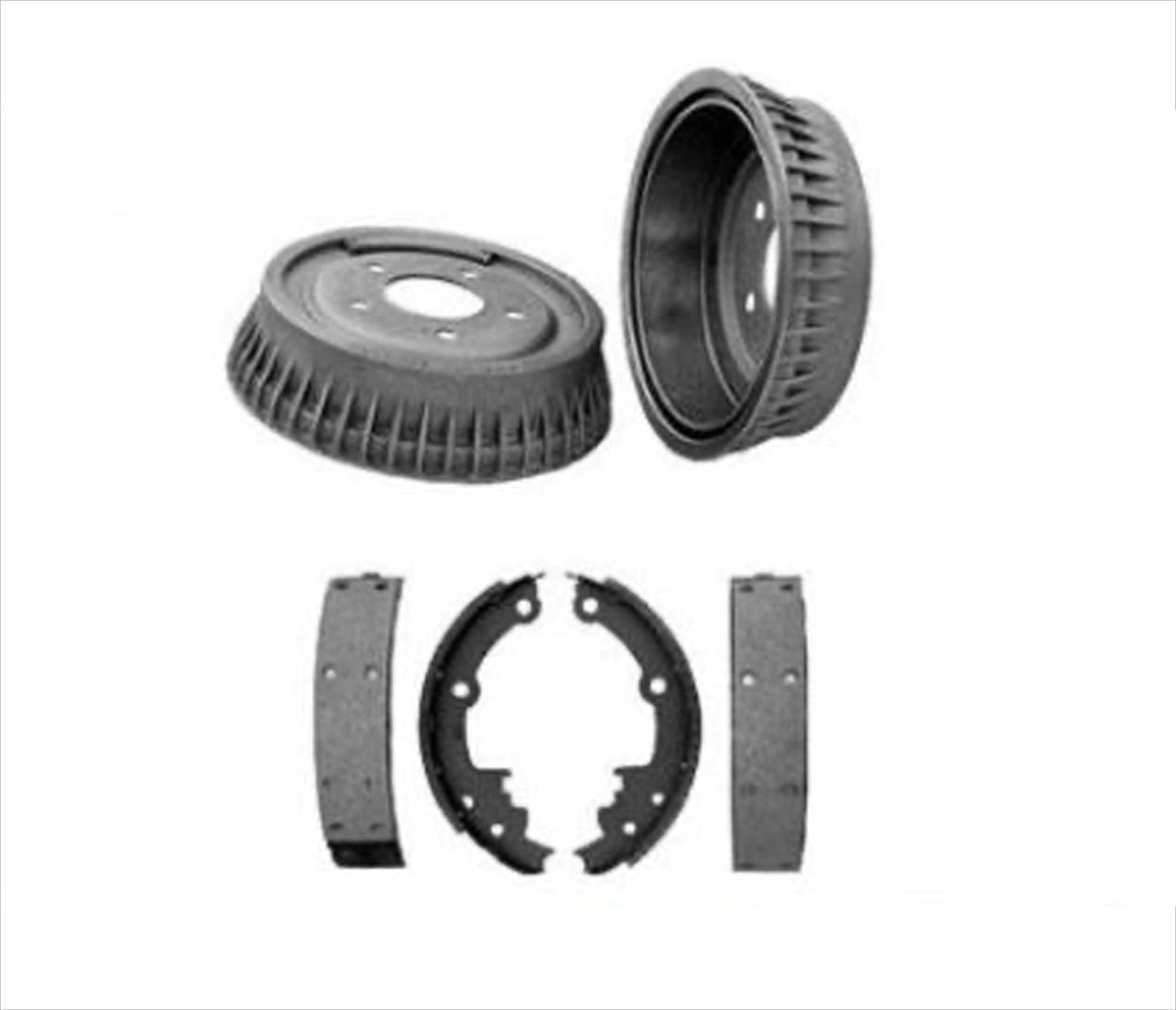 Rear Left & Right Drums & Shoes For 1999 2000 2001 2002 03 2005 Pontiac Grand AM