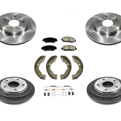 For 2012-2014 Civic DX LX Front Rotors Pads Models With Rear Drums Shoes Springs