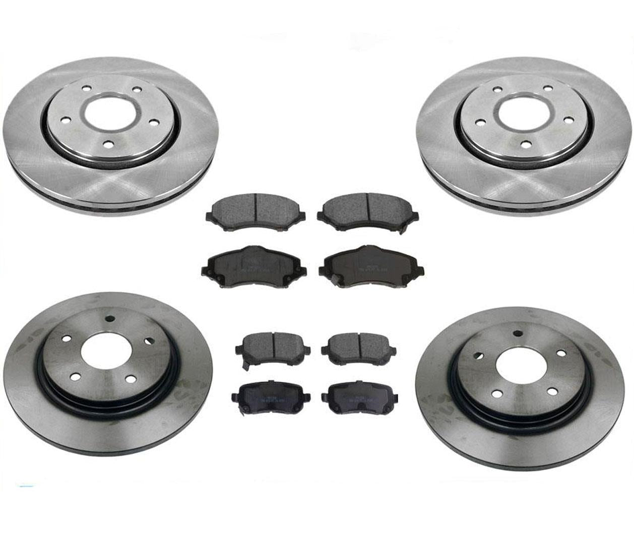 Front Rear Brake 302MM Rotors & Ceramic Pads Up To 03/23/2012 RAM C/V Cargo Van