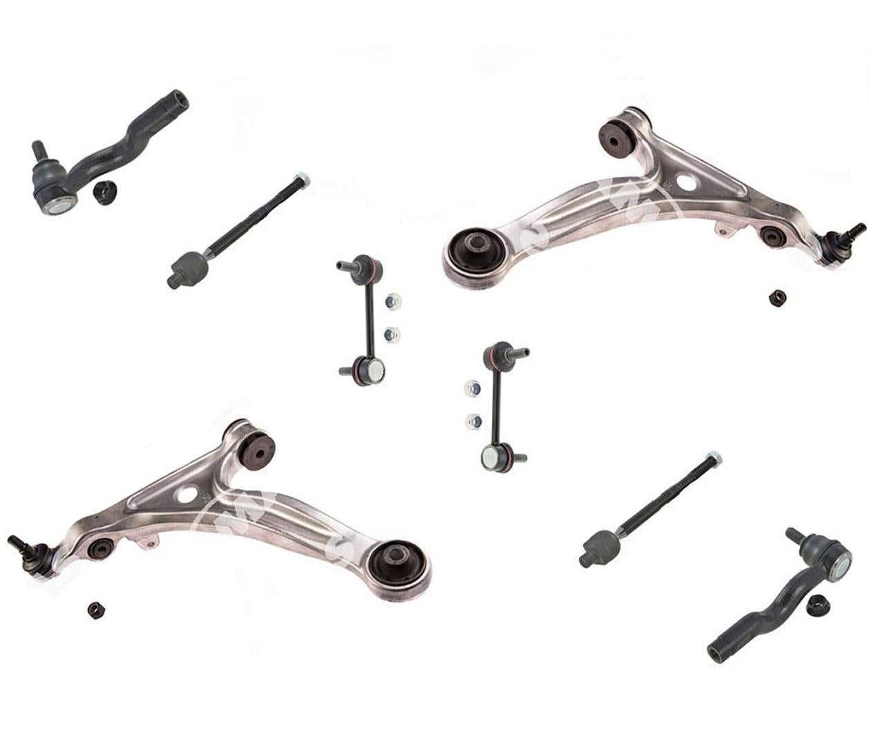 8 Pcs Kit Lower L/R Control Arms Inner Outer Tie Rods for Mazda RX-8 2004-2008