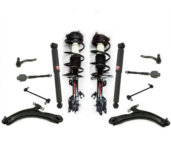 Para Nissan Rogue 2008-2012, puntales de resorte delanteros, brazos de control, varillas de amarre de bolas