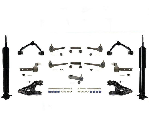 F150 2 Wheel Drive 97-03 Control Arms Tie Rods Ball Joints Shocks 17Pc KIT