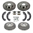 For 01-2007 Ford Escape With Rear Drum Brakes Rotor Drums Pads Shoes Spring 7pc