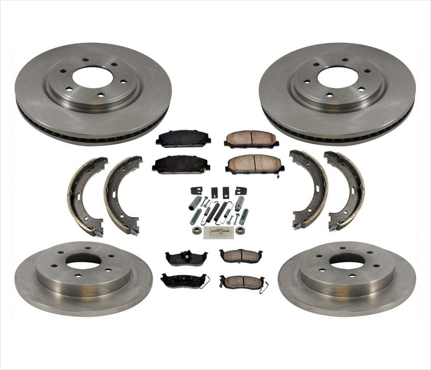 Front & Rear Brake Rotors & Ceramic Pads for 2004 QX56 & 2004 Titan