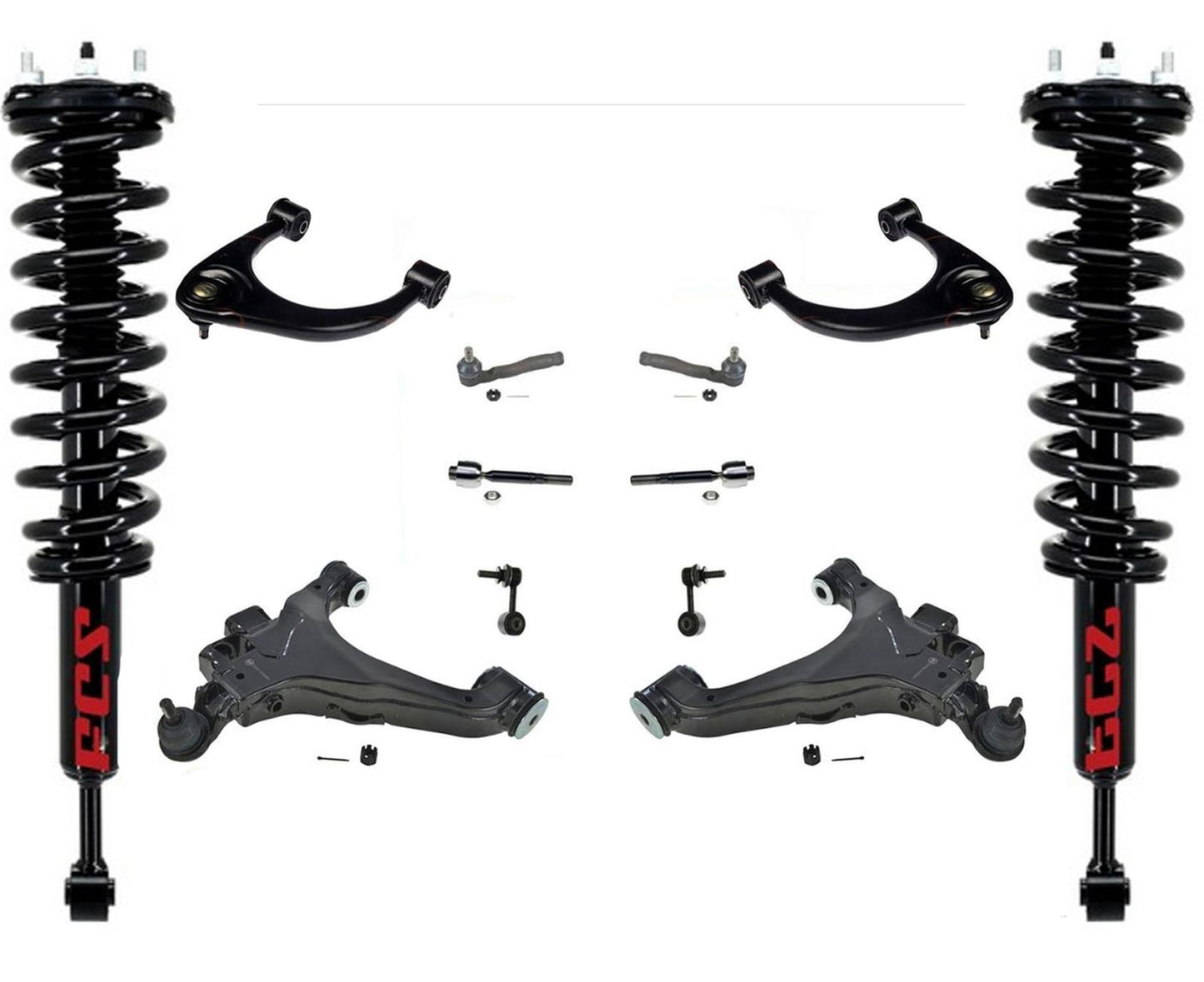 12 piezas de resortes helicoidales, brazos de control, juntas esféricas para Tundra TRD Off Road 07-18