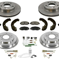 Se adapta a rotores Civic DX LX 06-11, pastillas de cerámica, tambor y zapatas de freno + kit combinado de 12 piezas