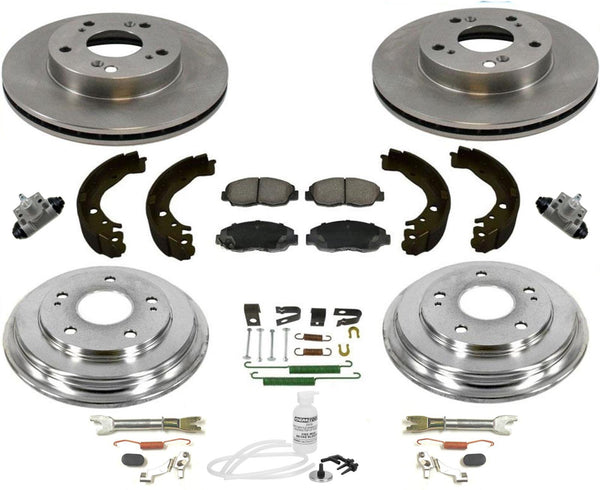 Se adapta a rotores Civic DX LX 06-11, pastillas de cerámica, tambor y zapatas de freno + kit combinado de 12 piezas