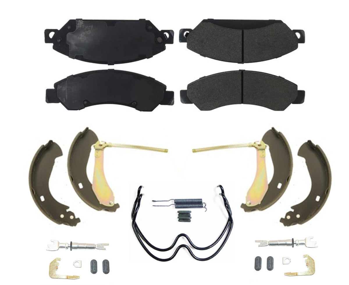 Front Brake Pads Rear Brake Shoes & Spring For Silverado 1500 05-07 W/ Rr Drum - Photo 1
