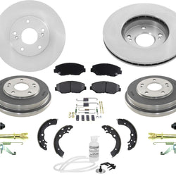 Fits 03-07 Honda Accord 4 Cly Front Rotors Rr Drums Ceramic Pads Rear Shoes 12pc