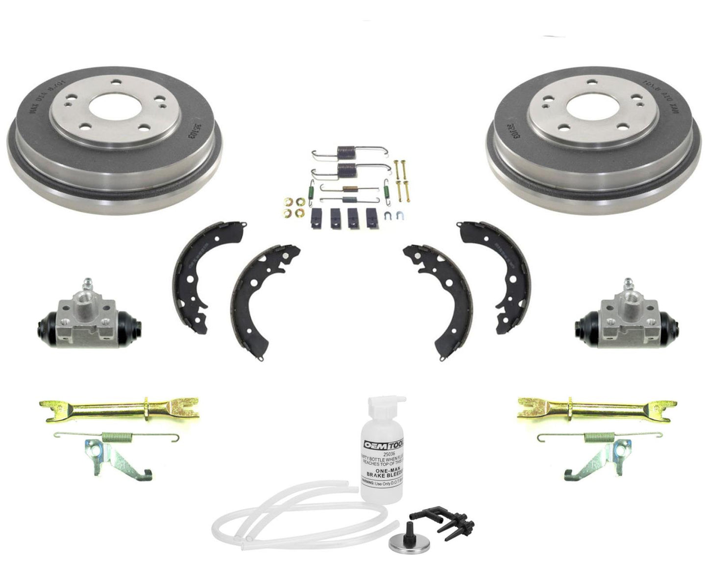 Tambores traseros Zapatas de freno Kit de resorte Cilindros de rueda para Honda CRV 1997-2001 9 piezas