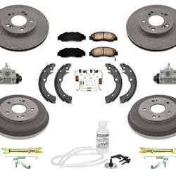 Rotors Brake Pads Drums Brake Shoes Springs Kit for Honda CRV 1997-2001 12pc