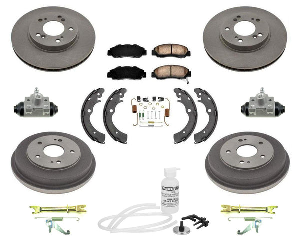 Rotors Brake Pads Drums Brake Shoes Springs Kit for Honda CRV 1997-2001 12pc