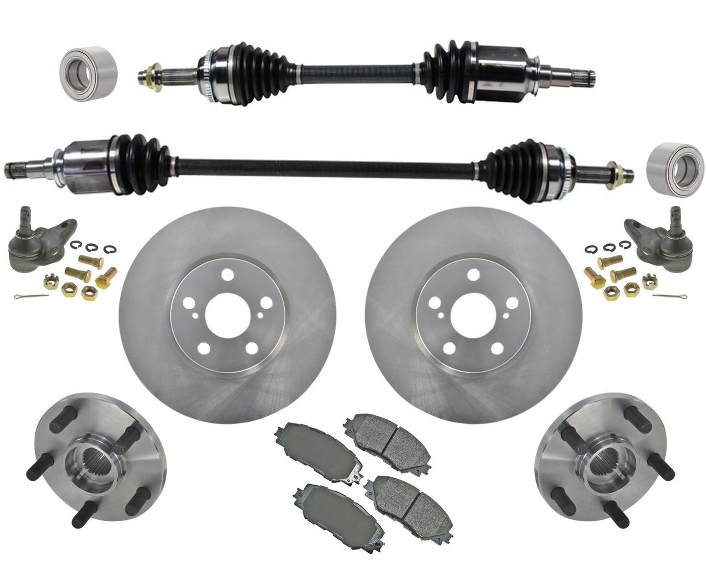 Para 09-13 Toyota Corolla 1.8L nuevo eje CV ejes de transmisión cubo rodamiento bola Jnt 9 piezas