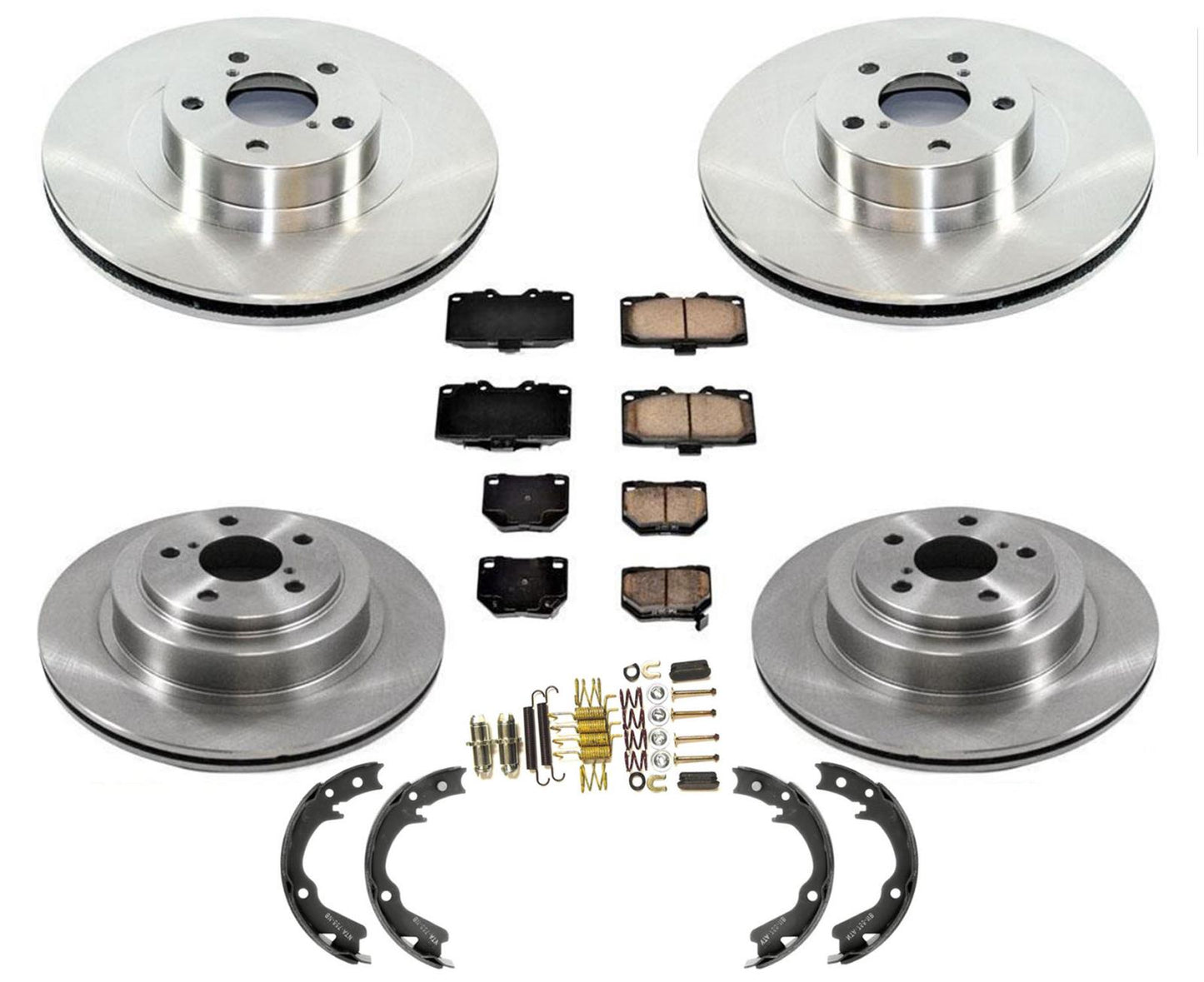 Rotores delanteros traseros y pastillas de freno para Subaru Impreza WRX 2.5L Turbo 06-07 8 piezas
