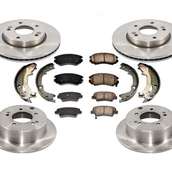 Front & Rear Disc Brake Rotors Ceramic Pads For Kia Soul 1.6L 2010-2011