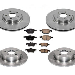 New F&R Brake Rotors & Ceramic Pads for 13-16 Front Wheel Drive Ford Escape 1.6L