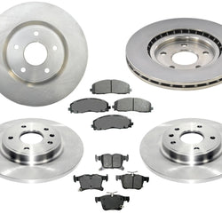 Front Rr Disc Brake Brake Rotors & Ceramic Pads For 17-21 Chrysler Pacifica 6pc