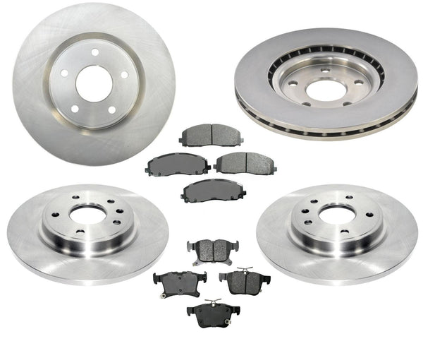 Front Rr Disc Brake Brake Rotors & Ceramic Pads For 17-21 Chrysler Pacifica 6pc