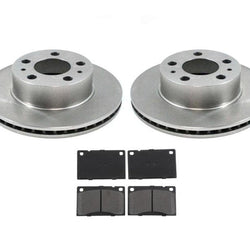 Kit de 3 rotores de freno con ventilación delantera y pastillas metálicas para Volvo 240 88-93