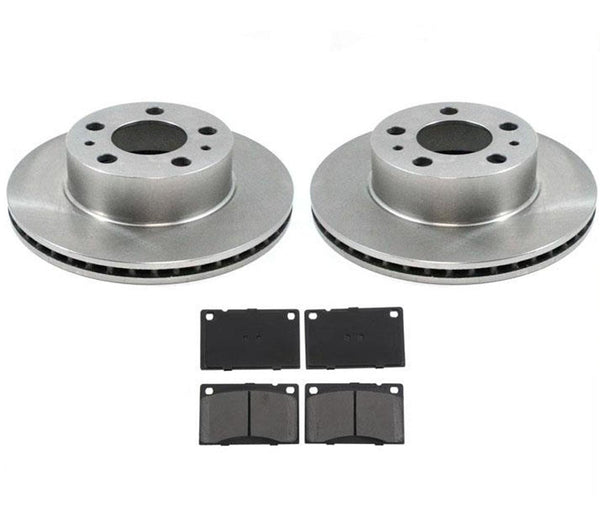 Kit de 3 rotores de freno con ventilación delantera y pastillas metálicas para Volvo 240 88-93