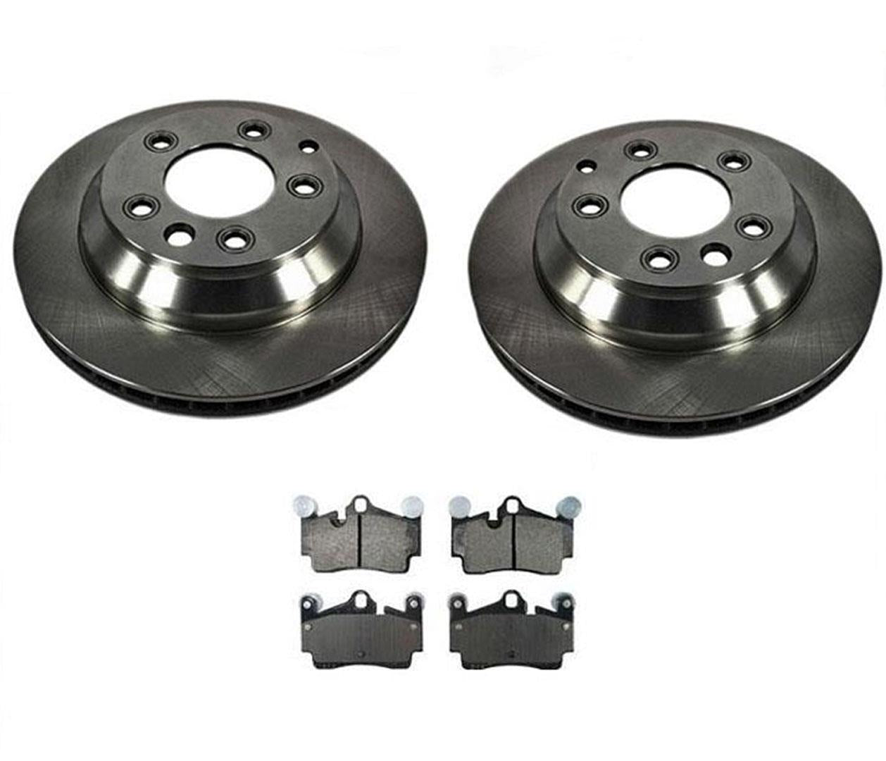 Coated Disc Brake Fits For 07-15 Audi Q7 Rear Disc Brake Rotors W Ceramic Pads