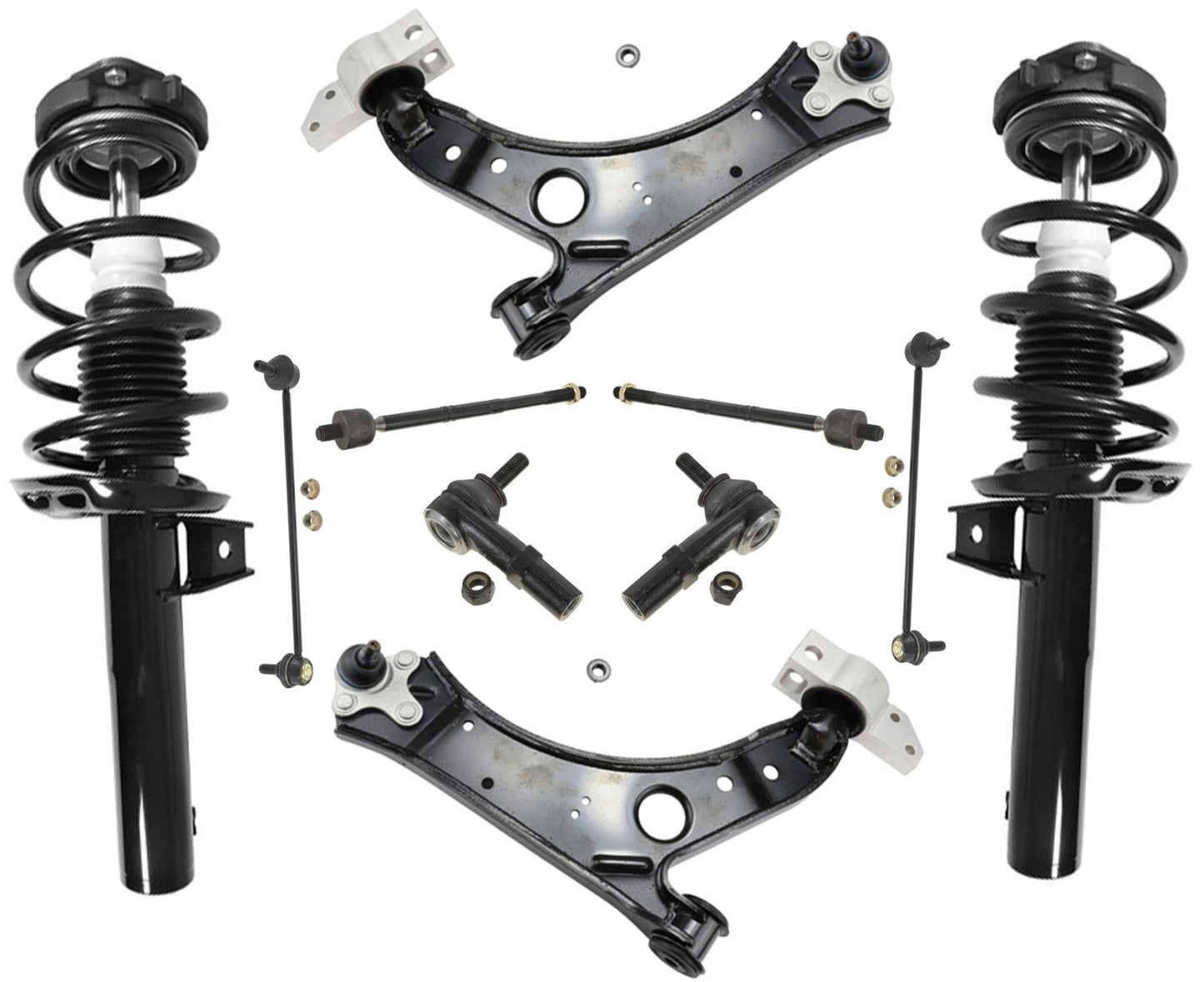 Coil Spring Struts Only With Welded Steel Control Arms For 06-13 Audi A3 10Pc