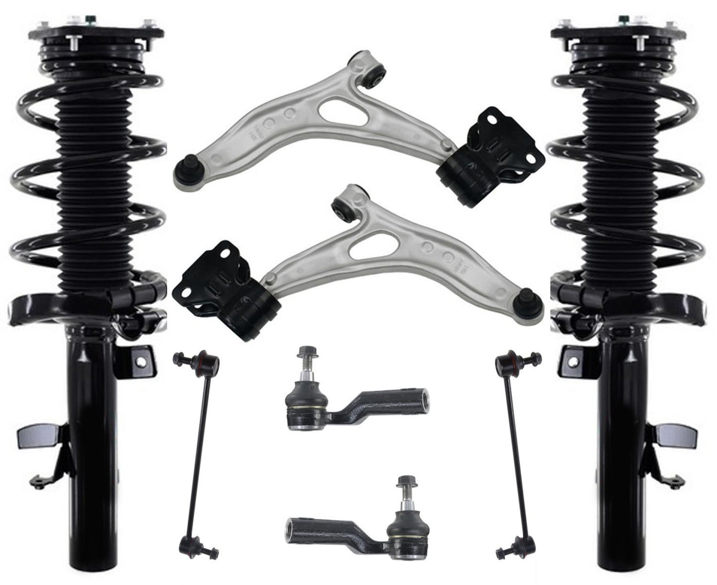 Conjunto de puntales de resorte helicoidal Ft para Ford C-Max Hybrid SE modelo 2013-2018, 8 piezas