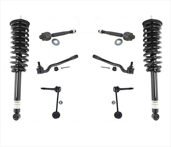 Resortes en espiral delanteros no electrónicos, varillas de amarre y enlaces para Lexus LS430, 8 piezas