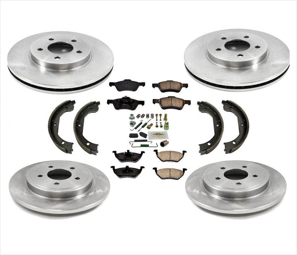 Front & Rear Disc Brake Rotors and Brake Pads 8Pc For Ford Escape 2005-2009
