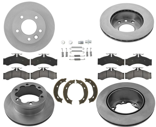 Se adapta a Dodge Sprinter 2500 2003-2006, 285 mm, almohadillas para rotores delanteros y traseros, zapatas de estacionamiento