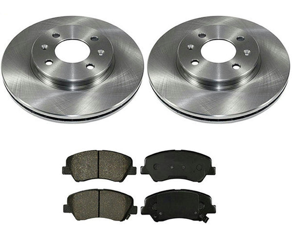 Front Brake Rotors & Brake Ceramic Pads for Hyundai Accent for Kia Rio 12-18