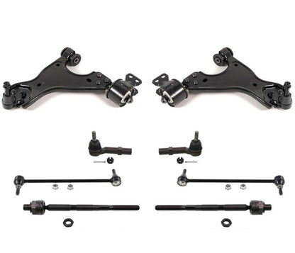 Fits 09-17 Traverse Lower Control Arm Ball Joint Bracket W Bushings Tie Rods 8Pc