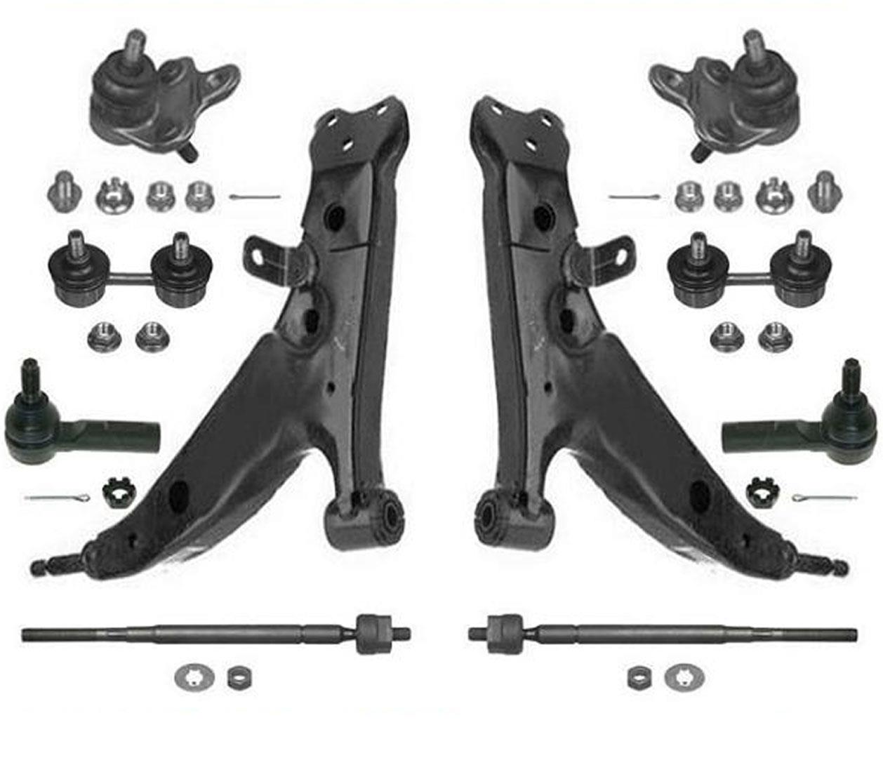 93-95 Fits Toyota Corolla With Power Steering Control Arm Tie Rod 8Pc Kit