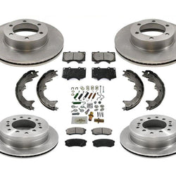 100% 8pc Brake Rotors Brake Pads Brake Shoes Spring Kit for Toyota Sequoia 04-07