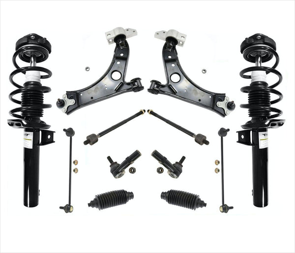 Front Complete Struts Lower Arms Tie Rods & Links Fits 06-14 Volkswagen Jetta
