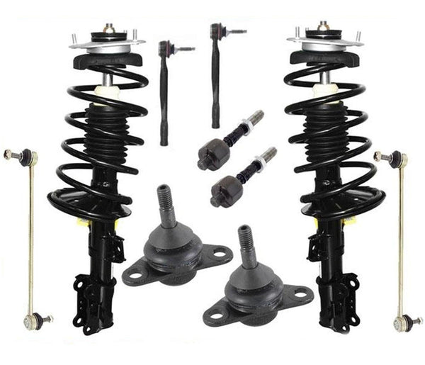 Puntales de resorte en espiral, juntas esféricas, barra estabilizadora, varillas de amarre para 04-07 XC70, 10 piezas