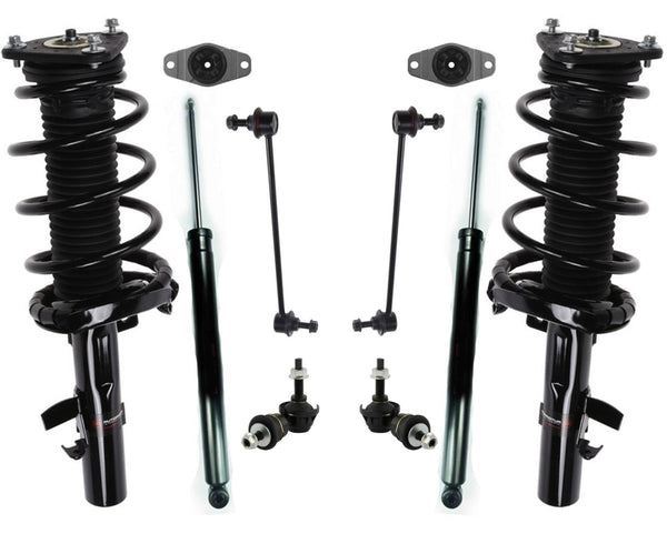 Front Struts Shocks Strut Mounts Links For 12-18 Ford Focus 2.0L Non Turbo