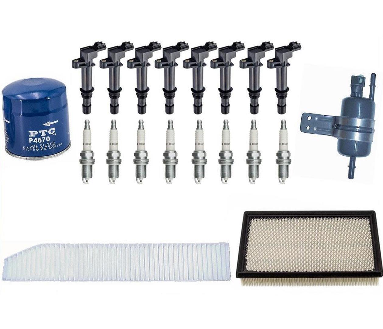 Igntion Coils Spark Plugs & Filters Tune Up kit For Grand Cherokee 4.7L 2005-07