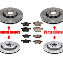 For Aero Model Only 06-11 Saab 9-3 Aero With 314MM Frt 302MM Rr Brake Rotors 6pc