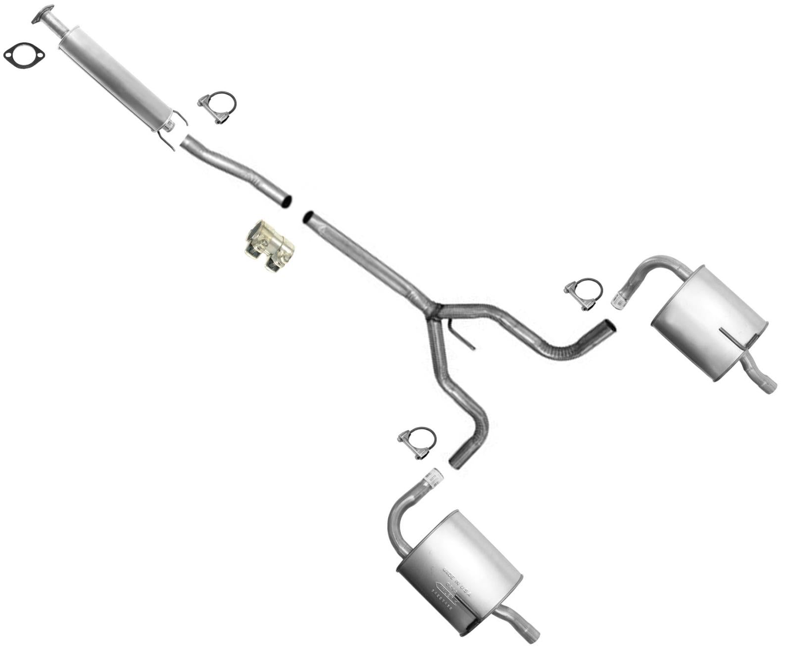 Nuevo sistema de escape silenciador doble para Nissan Altima 4 puertas 2010-2015 2.5L