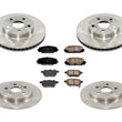 Front & Rear Rear Disc Brake Rotors & Ceramic Brake Pads for 10-15 Prius