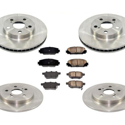 Front & Rear Rear Disc Brake Rotors & Ceramic Brake Pads for 10-15 Prius