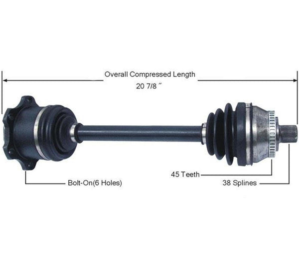 Front Left Side Automatic Transmission Cv Shaft Axles for Audi S4 2000-2002