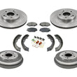 Front Rotors Brake Pads Rear Drums Shoes & Springs for Honda Accord 2.4L 03-07